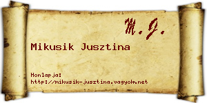 Mikusik Jusztina névjegykártya